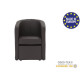 NUNO Fauteuil cabriolet + pouf en simili marron - L 59 x P 63 x H 77 cm