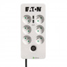 Multiprise/Parafoudre - Eaton Protection Box 6 Tel@ USB FR - PB6TUF - 6 prises FR + 1 prise tel/RJ + 2 ports USB - Blanc & Noir