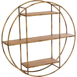 Etagere murale Asco ronde en métal et bois - Naturel - L. 77 x l. 18 x H. 77 cm