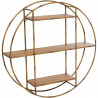 Etagere murale Asco ronde en métal et bois - Naturel - L. 77 x l. 18 x H. 77 cm