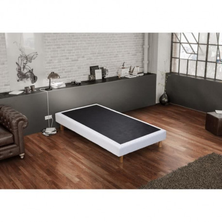 CREASOM BANYAN Sommier 90 x 190 - 14 lattes fixes - BLANC