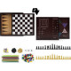 Coffret en bois de 10 jeux classiques Echecs Dames Solitaire