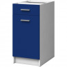 EXTRA - Meuble bas de cuisine 40cm 1 Tiroir - Bleu Mat