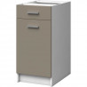 EXTRA - Meuble bas de cuisine 40cm 1 Tiroir - Gris Argile Mat