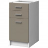 EXTRA - Meuble bas de cuisine 40cm 2 Tiroirs - Gris Argile Mat