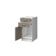 EXTRA - Meuble bas de cuisine 40cm 2 Tiroirs - Gris Argile Mat