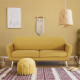 Canapé 3 places  LILLY -Tissu Rouille- Style contemporain - L 193 x P 79 x H 86 cm