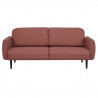 Canapé fixe 3 places - Tissu Terracota et pieds en bois noir - L 193 x P 80 x 79 cm - BALTO