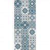 AASTORY Tapis 100% vinyle - Imitation carreau de ciment - 49,5x112,5 cm - Epaisseur 1,5 mm - Bleu, blanc et gris - Made In Fr…
