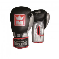 MONTANA - Gants multiboxe - Energy Race - 10 oz - Gris argent et carbone