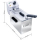 LITTLE BALANCE 8481 My George Pro, Friteuse électrique semi-professionnelle, Contenance 4 l, 3200 W, Tout Inox