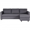 Canapé d'angle convertible réversible 3 places - Tissu gris - Contemporain - L 222 x P 150 x H 86 cm - CATS