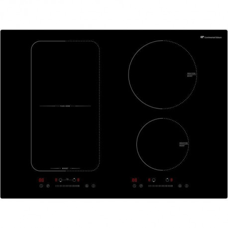 Plaque de cuisson a induction CONTINENTAL EDISON 4 foyers zone modulable Largeur L70 x P52 cm CETI4Z70FLEX