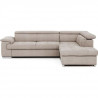 Canapé d'angle convertible droit + coffre de rangement - Tissu Beige - L 287 x P 232 x H 79 cm - CORSA