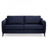 HEXAGONE Canapé convertible couchage express - 3 places - Velours bleu nuit - L 182 x P 85 x H 97 cm - CLYDE