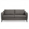HEXAGONE Canapé convertible couchage express -3 places - Velours gris - L 182 x P 85 x H 97 cm - CLYDE