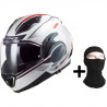 LS2 Casque Modulable Valiant II Hub Blanc et gris + Cagoule