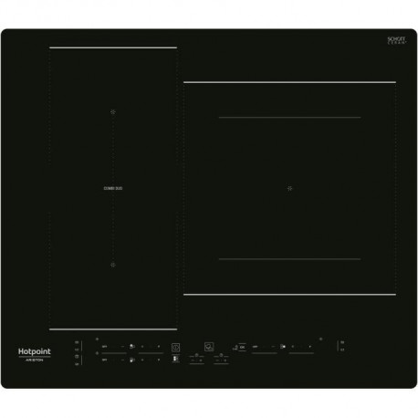 Table de cuisson induction - HOTPOINT - 3 zones - HB2760BNE - L 59 x P 51 cm - 7200W total - Noir