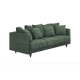 CONSTANCE Canapé droit fixe 4 places - Tissu vert - Classique - L 212 x P 93 cm