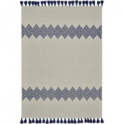 TODAY Tapis de Salon Atmosphere 100% coton  - 120x170 cm - Blanc et bleu