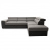 Canapé d'angle convertible réversible 5 places DAYTONA - Tissu Anthracite et gris - L 275 x P 233 x H 76 cm
