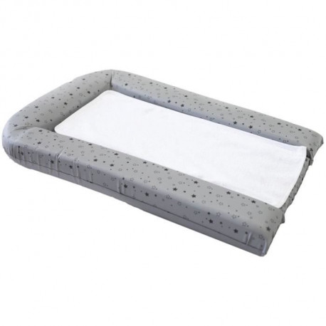 DOMIVA Matelas langer PVC + 2 Éponges amovibles - Gris imprimé étoiles