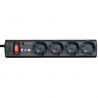 Multiprise/Parafoudre - Eaton Protection Strip 4 DIN - PS4D - 4 prises DIN européennes - Noir