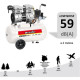 MECAFER COMPRESSEUR SILENCIEUX 24L 1HP