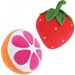JEMINI Fruity's 2 coussins fraise et orange +/- 50 cm