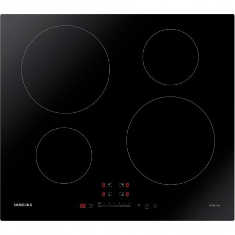 Table de cuisson induction SAMSUNG  - 4 zones - L 59 x P 57 cm - Revetement verre - Noir - NZ64M3707AK/EF