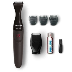 PHILIPS MG1100/16 Tondeuse précision  3 sabots barbe et mini rasoir - a piles