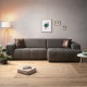 Canapé d'angle droit 5 places - Tissu marron - L 286 x P 129 x H 76 cm -  FRANKLIN