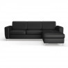 Canapé d'angle fixe réversible 4 places LEXX - Simili noir - L 265 x P 170 x H 83 cm