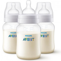 PHILIPS AVENT SCF813/37 Lot de 3 biberons Anti-colic Classic+ 1m+ - 260 ml