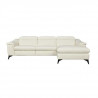Canapé d'angle droit 4 places HOUSTON - Cuir de vachette  Beige -  -1 place relax électrique  - L 268 x P 103 x H x 76 cm