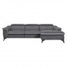 Canapé d'angle droit 4 places HOUSTON -Tissu Gris - 1 place relax électrique  - L 268 x P 103 x H x 76 cm