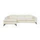 Canapé d'angle gauche 4 places HOUSTON -Cuir de vachette  Beige -  -1 place relax électrique - L 268 x P 103 x H x 76 cm