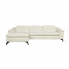 Canapé d'angle gauche 4 places HOUSTON -Cuir de vachette  Beige -  -1 place relax électrique - L 268 x P 103 x H x 76 cm