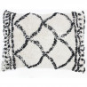 Coussin berbere Losange - 30 x 50 cm - Blanc naturel et noir