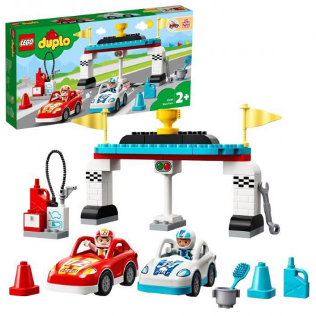 LEGO 10947 DUPLO Les voitures de course Jouet Enfant 2+ ans, Petites Voitures