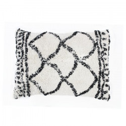 Coussin berbere Losange - 40 x 60 cm - Beige et noir