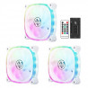 Ventilateur pour boitier - ABKONCORE - CF120 ARGB Spectrum SYNC 3in1 Blanc (pack de 3) (ABKO-FAN-CF120-WH-3IN1-SYNC)