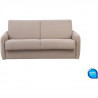 Canapé convertible 3 places - Tissu Taupe et Beige - Couchage express - L186 x P94 x H85 cm - JANIS