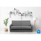 Canapé convertible -  3 places  - Tissu Gris cendre et gris clair - L186 x P94 x H85 cm - JANIS - Couchage express