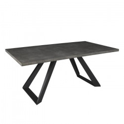 Table a manger extensible AMY- Rectangulaire - Métal Noir - 8 personnes - L 180 x P 100 x H 76 cm