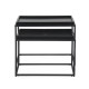 Tables gigognes - Laqué et pieds en métal - Noir - L 60 x P 40 x H 45 cm et L 55 x P 38 x H 38 cm - KENTIA