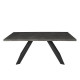 Table a manger extensible AMY- Rectangulaire - Métal Noir - 8 personnes - L 180 x P 100 x H 76 cm