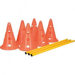 TRIXIE Lot de 3 Activités d'obstacle - Ø 23 × 30 cm - 78 cm - Orange et jaune - Pour chien