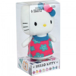 HELLO KITTY Peluche +/- 11 cm avec enceinte bluetooth - Robe rose ou bleu