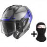 SHARK Casque modulable Evo GT Encke Noir anthracite et bleu + Cagoule